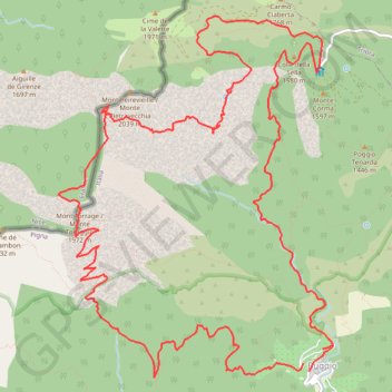 Trace GPS Rando vers la cime du Torragio, itinéraire, parcours