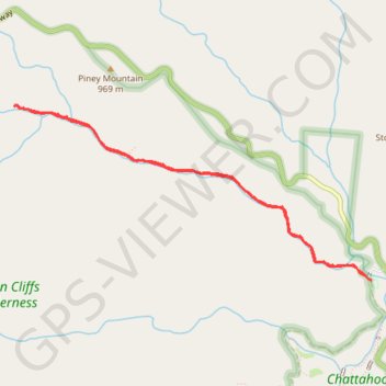 Trace GPS Raven Cliff Falls, itinéraire, parcours