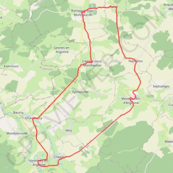Trace GPS De Louis XVI à Pershing - Varennes-en-Argonne, itinéraire, parcours