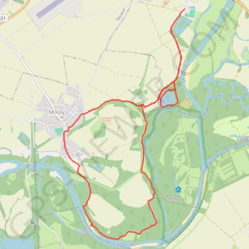 Trace GPS Rando Île du Girard (Gevry-Molay), itinéraire, parcours