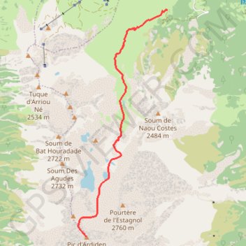 Trace GPS Pic d'Ardiden par Sazos, itinéraire, parcours