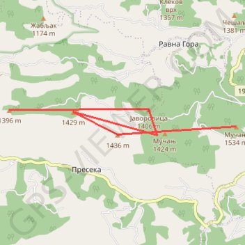 Trace GPS Mucanj-vrhovi, itinéraire, parcours