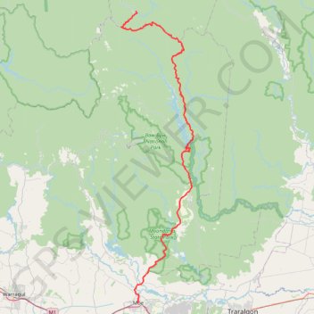 Trace GPS Moe - Woods Point, itinéraire, parcours