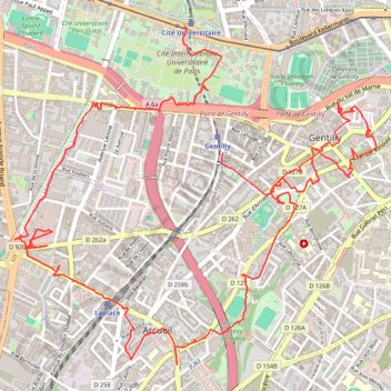 Trace GPS Paris à Arcueil - sur les traces de la Bièvre, itinéraire, parcours