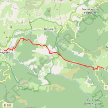 Trace GPS Gr 66 tour du mont aigoual jour 1, itinéraire, parcours
