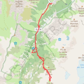 Trace GPS Roc du Blanchon, itinéraire, parcours