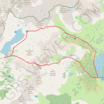 Trace GPS Boucle Carlit par les Bouillouses, itinéraire, parcours