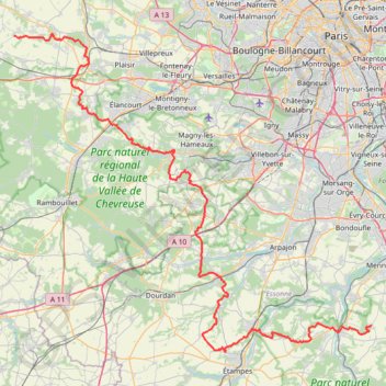 Trace GPS GR11 De Mondeville (Essonne) à Flexanville (Yvelines), itinéraire, parcours