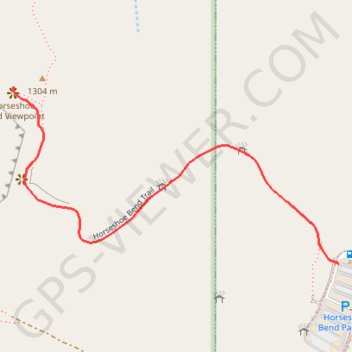 Trace GPS Horseshoe Bend Viewpoint, itinéraire, parcours