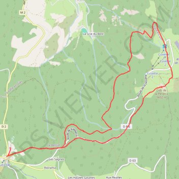 Trace GPS Chaubouret-Perdrix-Jasserie-raquettes, itinéraire, parcours