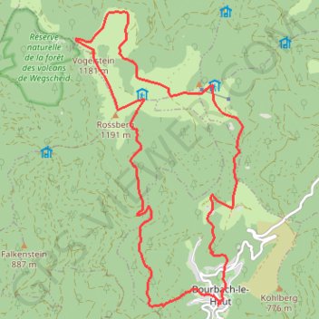 Trace GPS Chaumes du Thannerhubel et du Rossberg depuis Bourbach le Haut, itinéraire, parcours