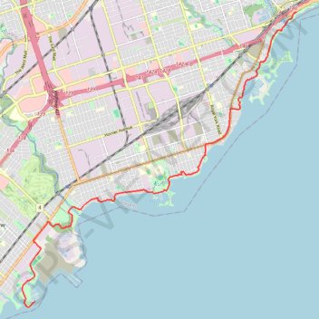 Trace GPS Toronto - Martin Goodman Trail - Waterfront Trail, itinéraire, parcours