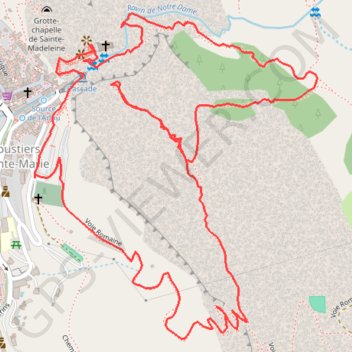 Trace GPS Sentier de la Chaîne - Moustiers Sainte Marie, itinéraire, parcours