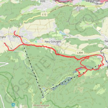 Trace GPS Götzens - Nockhof, itinéraire, parcours
