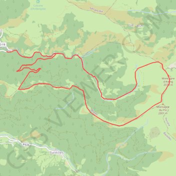 Trace GPS Montagne d'Areng depuis Ardengost, itinéraire, parcours