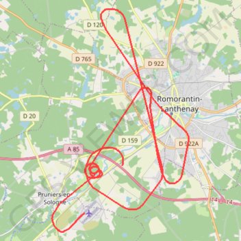 Trace GPS 29/04/2022 LFYR (13:22) LFYR (13:46), itinéraire, parcours