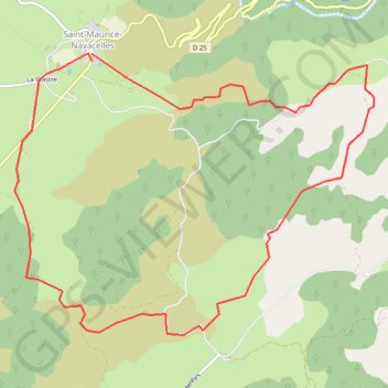 Trace GPS Les Rajols - Saint-Maurice-Navacelles, itinéraire, parcours