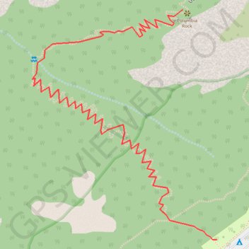 Trace GPS Columbia Rock, itinéraire, parcours