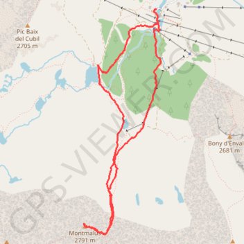 Trace GPS Pic de Montmalus depuis Grau Roig, itinéraire, parcours