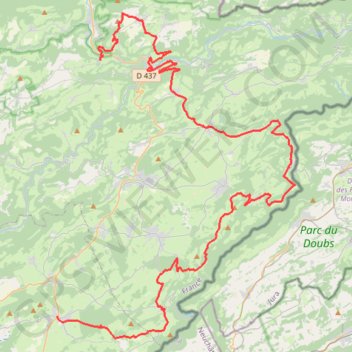 Trace GPS 30 Avenue de Lattre de Tassigny (Le Russey) > 9 Chemin de la Roche Fendue (Bief), itinéraire, parcours