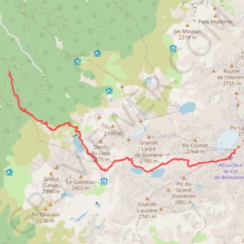 Trace GPS Rando à la Croix de Belledonne, itinéraire, parcours
