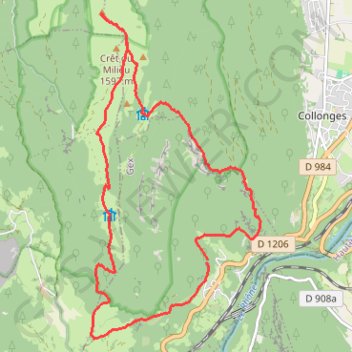 Trace GPS Grand Crêt d'Eau - Crêt de la Goutte, itinéraire, parcours