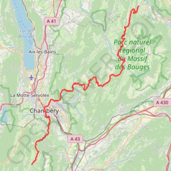 Trace GPS GR96 Randonnée de Lathuile (Haute-Savoie) à Epernay (Savoie), itinéraire, parcours