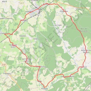 Trace GPS Tour du Pays des Sorciers - Chalindrey, itinéraire, parcours