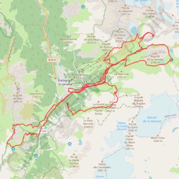 Trace GPS Randos - Pralognan la vanoise, itinéraire, parcours