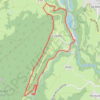 Trace GPS Cascade du Pissieu et plan d'eau du Châtelard, itinéraire, parcours