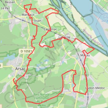 Trace GPS 🚴 Trace ,boucle des vins du sud Médoc, itinéraire, parcours