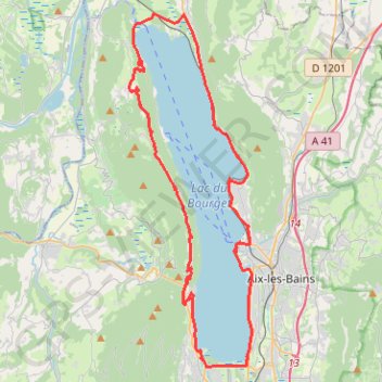 Trace GPS Tour du Lac du Bourget, itinéraire, parcours