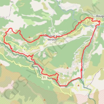 Trace GPS Boucle 3 jours Gorges du Verdon 40 km - 2200 m dénivelé, itinéraire, parcours