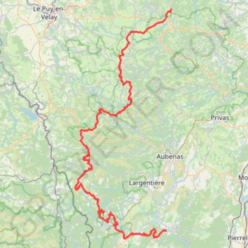 Trace GPS Grande Traversée de l'Ardèche, itinéraire, parcours