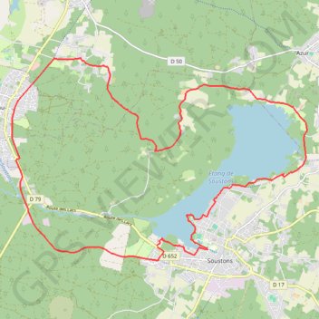 Trace GPS Le lac de Soustons, itinéraire, parcours