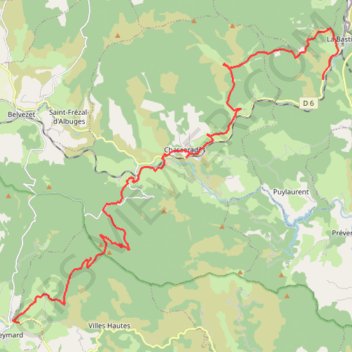 Trace GPS GR 70 : La Bastide-Puylaurent - Le Bleymard, itinéraire, parcours