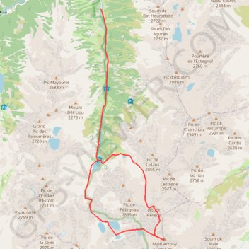 Trace GPS Malh Arrouy et Soum de Hount Hérède depuis la Fruitière, itinéraire, parcours