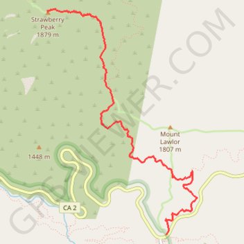 Trace GPS Strawberry Peak, itinéraire, parcours