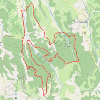 Trace GPS Monein - Le bois du Laring - 30313 - UtagawaVTT.com, itinéraire, parcours