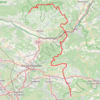 Trace GPS GR9 de Cucuron (Vaucluse) à Saint Zacharie (Var), itinéraire, parcours