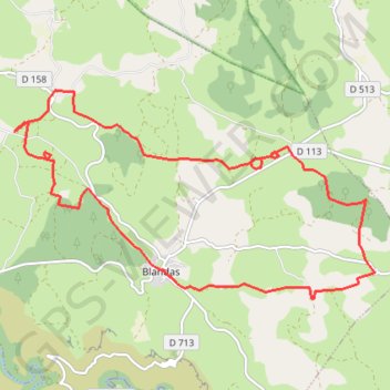 Trace GPS Blandas - Cromlech, itinéraire, parcours