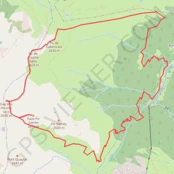 Trace GPS Cap des Hounts-Secs depuis l'auberge du Lis, itinéraire, parcours