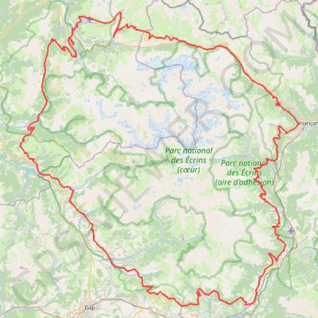 Trace GPS Tour intégral du Parc National des Écrins, itinéraire, parcours