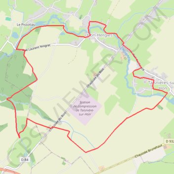 Trace GPS Boucle entre les ruisseaux - Taisnières-sur-Hon, itinéraire, parcours