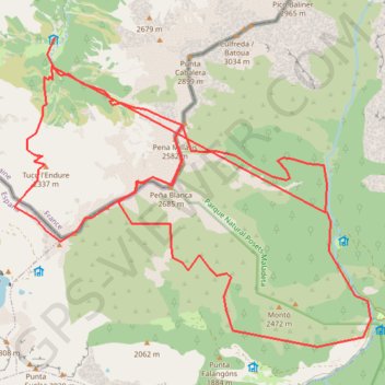 Trace GPS Peña Blanca, itinéraire, parcours