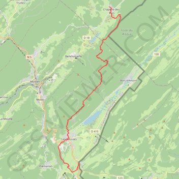 Trace GPS GR5 La Chapelle des Bois La Cure, itinéraire, parcours