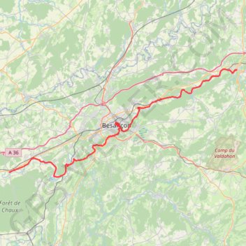 Trace GPS De Ranchot à Baume-les-Dames, itinéraire, parcours