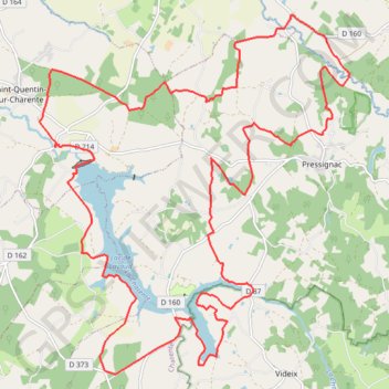 Trace GPS Lacs Hte-Charente-9-rouge-9529905, itinéraire, parcours