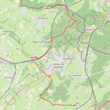 Trace GPS GR 563 : Astenet - Gemmenich, itinéraire, parcours