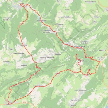Trace GPS La source de la Loue - Doubs, itinéraire, parcours